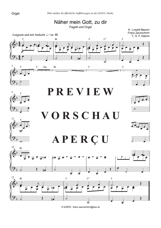 Product gallery: Page 5 of 5 Näher mein Gott zu dir , , (bassoon + organ)