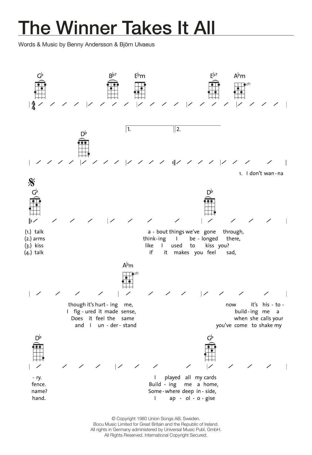 Product gallery: Page 1 of 1 The Winner Takes It All, ABBA