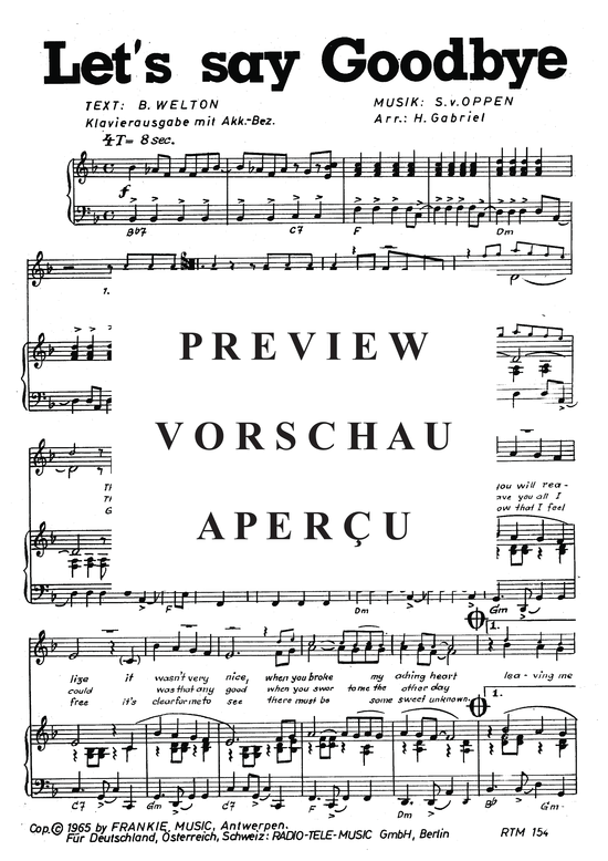 Produktgalerie: Seite 4 von 4 Let's Say Goodbye, 	, Klavier und Gesang