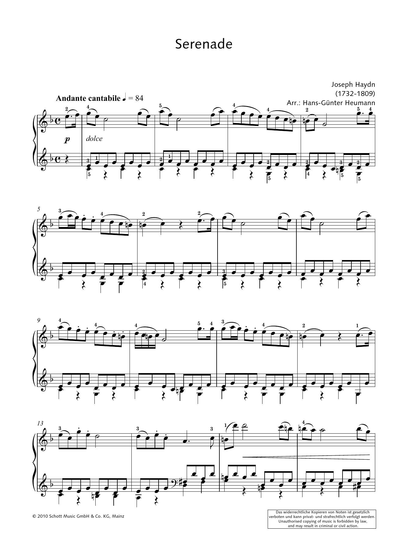Product gallery: Page 1 of 1 Serenade, Hans-Gunter Heumann