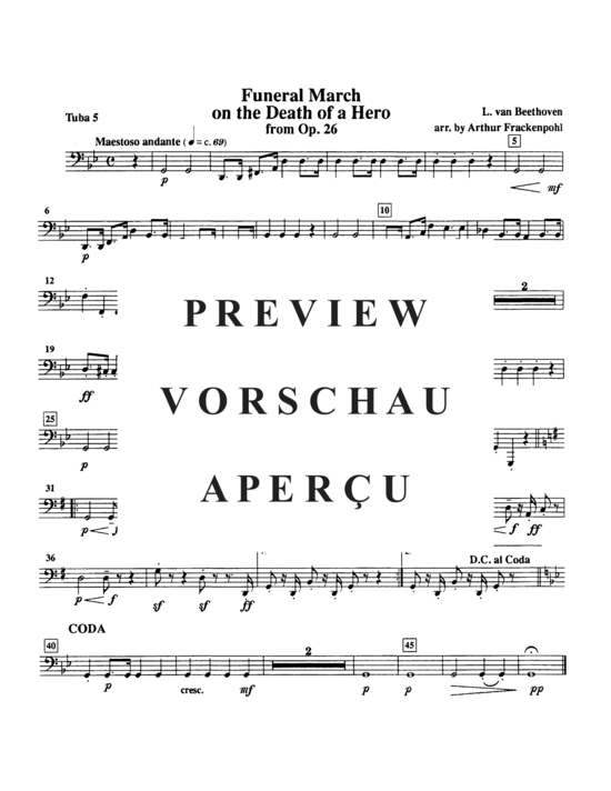 Produktgalerie: Seite 12 von 14 Funeral March on the Death of a Hero , , (Tuba Ensemble EEEE/TTT + Pauken)