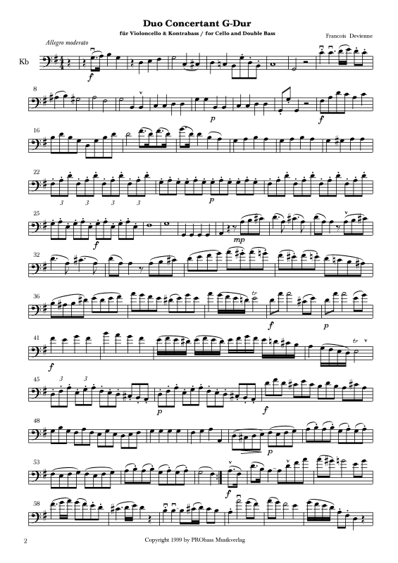 Produktgalerie: Seite 1 von 9 Duo Concertant G-Dur, , Cello und Kontrabass