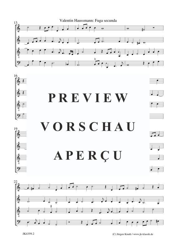 Produktgalerie: Seite 3 von 9 Fuga secunda, , Gemischtes Ensemble für 4 diverse Instrumente