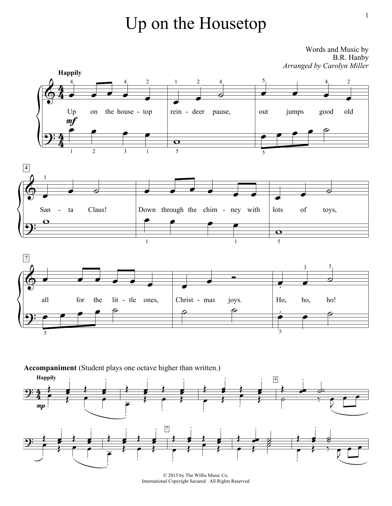 Product picture to: Up On The Housetop (arr. Carolyn Miller)