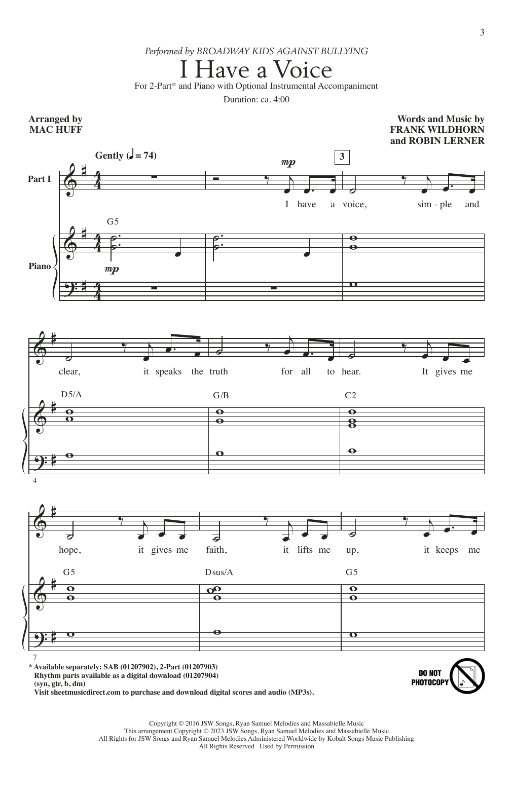Produktbild zu: I Have A Voice (arr. Mac Huff)