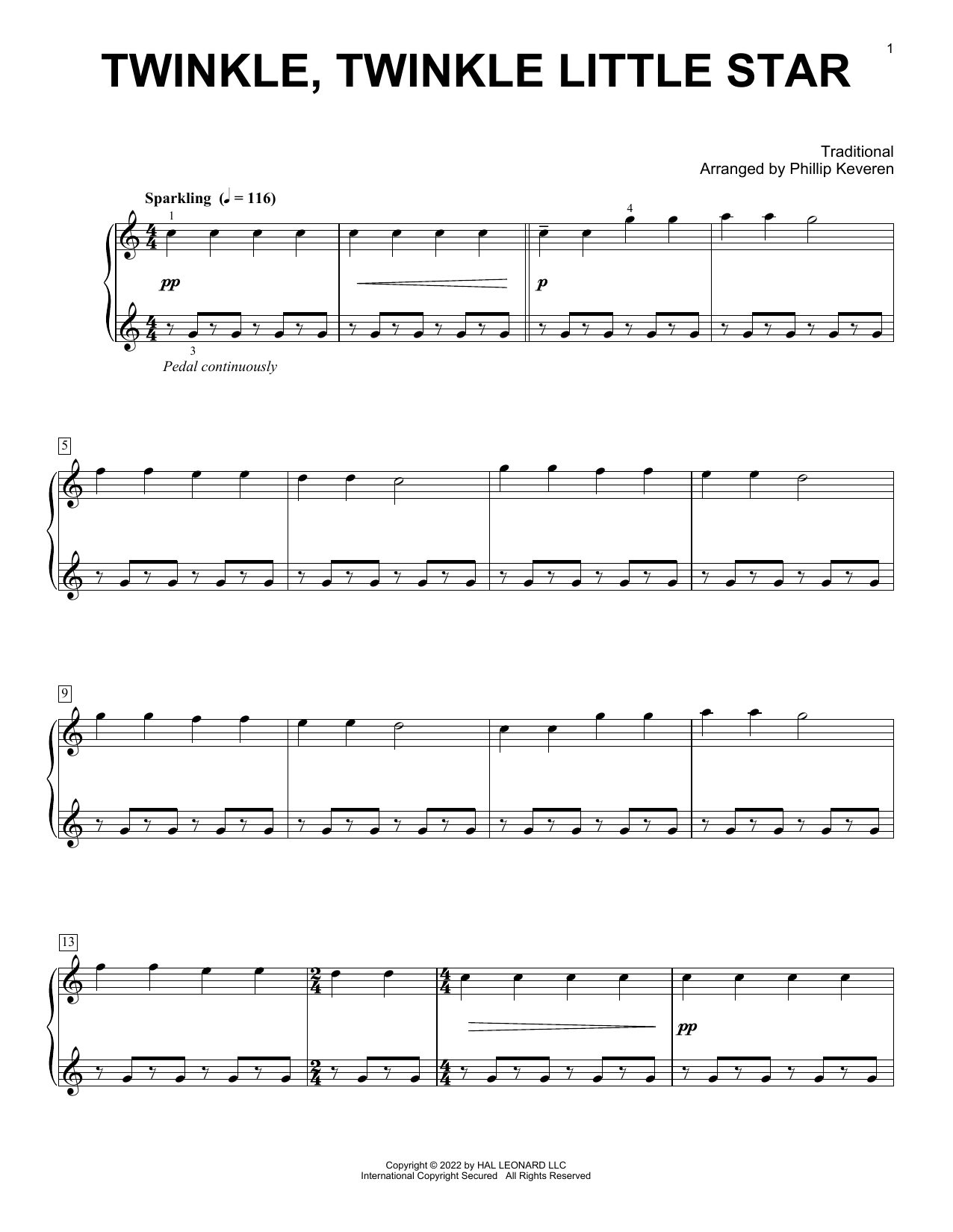 Produktbild zu: Twinkle, Twinkle Little Star (arr. Phillip Keveren)