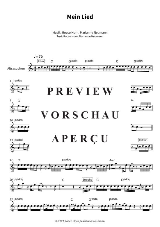 Product gallery: Page 4 of 5 Mein Lied (Alt-Saxophon) , Berge, Lead Sheet