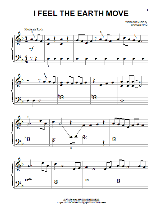 Produktgalerie: Seite 1 von 1 I Feel The Earth Move, Carole King, Klavier