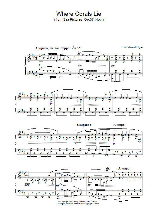 Product gallery: Page 1 of 1 Where Corals Lie (from Sea Pictures, Op.37, No.4), Edward Elgar