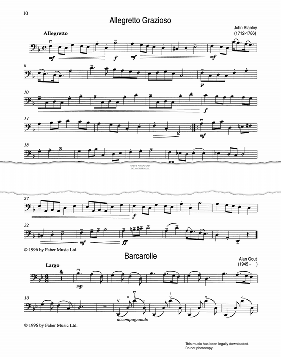 Produktgalerie: Seite 1 von 1 Allegretto Grazioso, John Stanley, Klavier, Violoncello