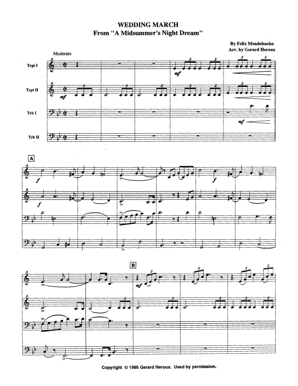 Produktgalerie: Seite 1 von 10 Hochzeitsmarsch, , Blechbläser Quartett