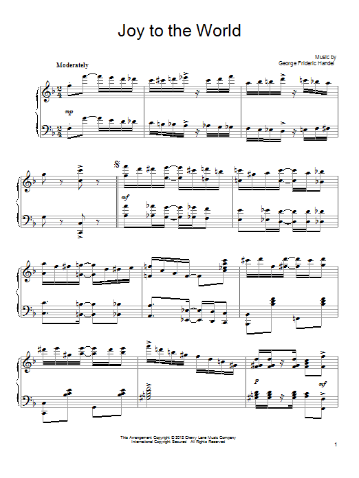 Product gallery: Page 1 of 1 Joy To The World [Ragtime version], George Frideric Handel