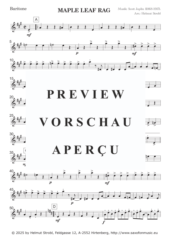 Produktgalerie: Seite 11 von 11 Maple Leaf Rag, , Saxophon Quintett