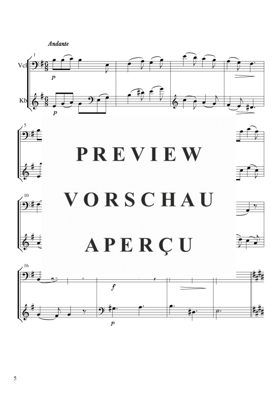 Produktgalerie: Seite 6 von 10 Duo Nr. 1 G-Dur Opus 50, , Cello und Kontrabass