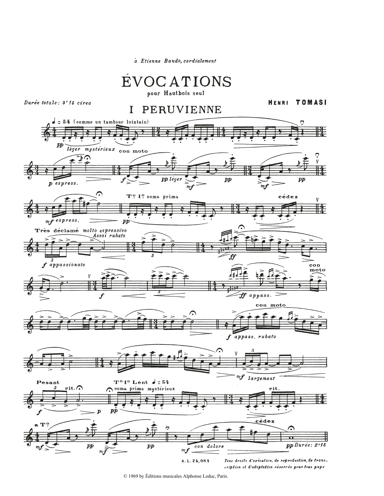 Produktgalerie: Seite 1 von 1 Evocations, Henry Tomasi, Oboe