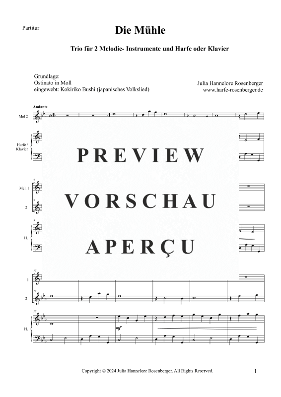 gallery: Die Mühle, , (Trio for 2x alto flute / transverse flute / violin and hook or pedal harp / piano)