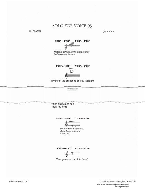 gallery: Four Solos, John Cage