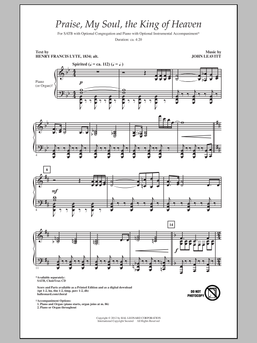 Produktbild zu: Praise My Soul, The King Of Heaven