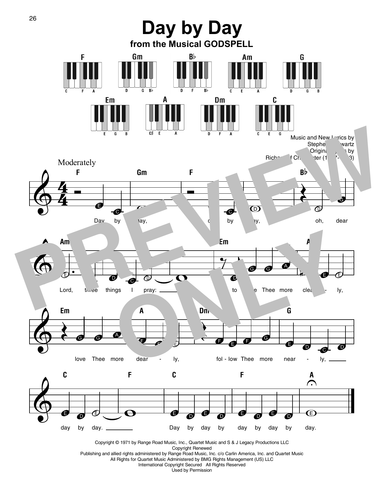 Produktbild zu: Day By Day (from Godspell)
