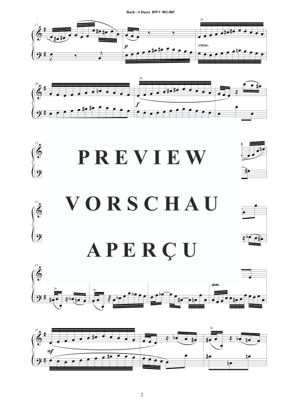 Produktgalerie: Seite 3 von 11 4 Duette BWV 802-805, , Cembalo/Klavier Solo