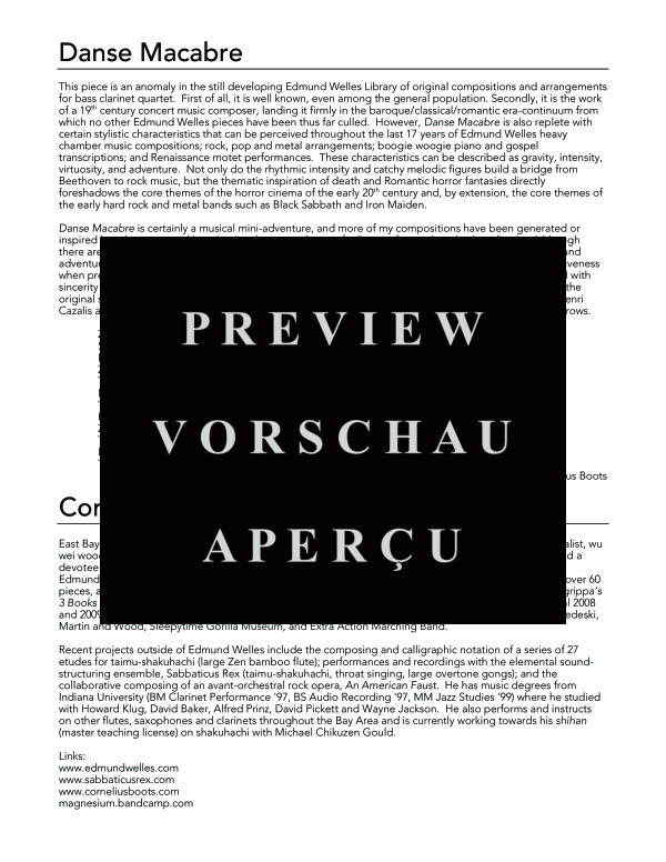 Produktgalerie: Seite 4 von 11 Danse Macabre, , (Bassklarinetten Quartett)