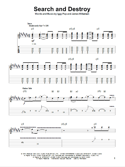 Produktgalerie: Seite 1 von 1 Search And Destroy, The Stooges, Gitarre