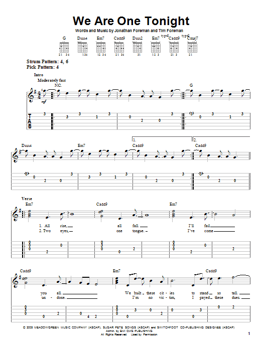 Produktbild zu: We Are One Tonight