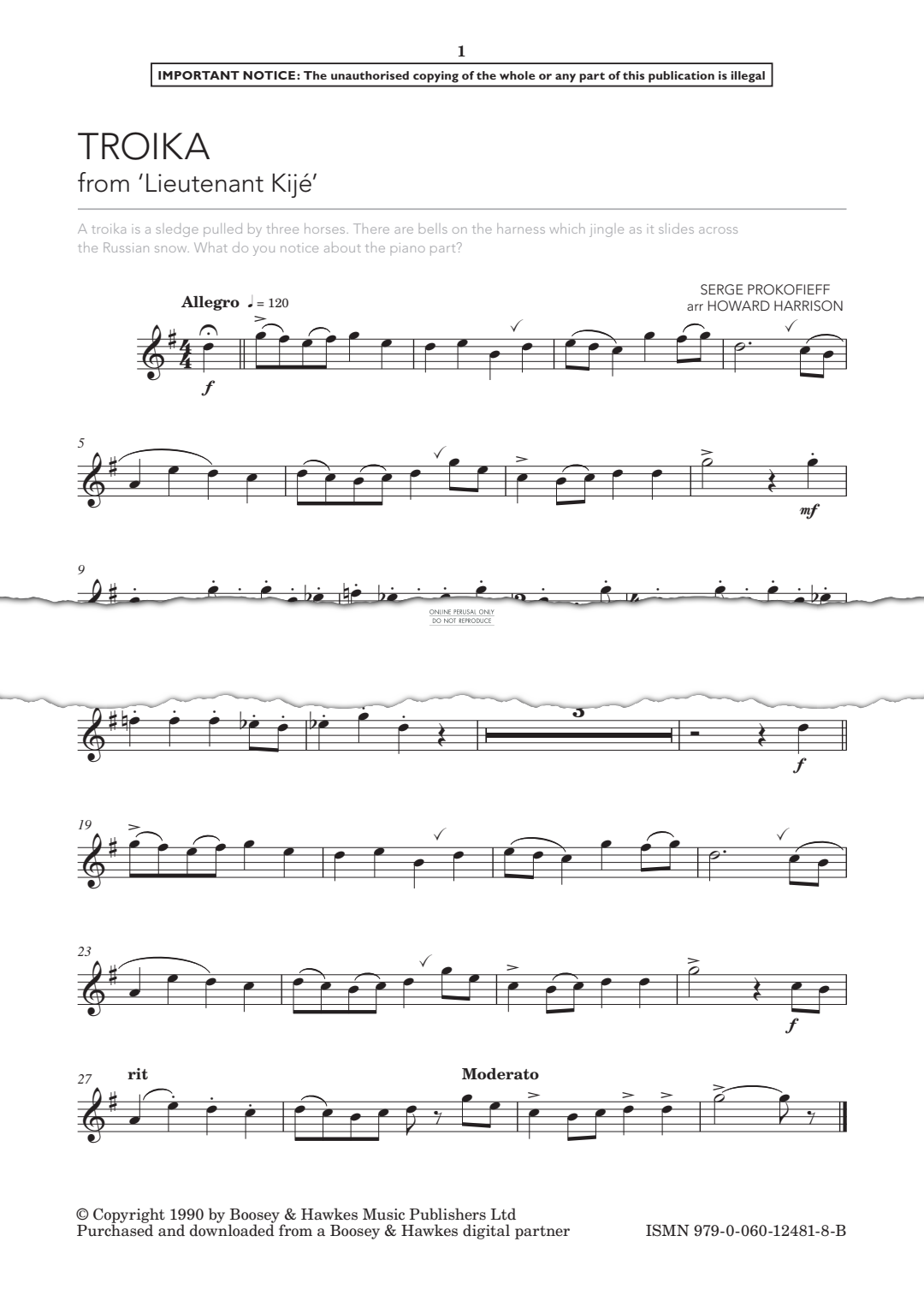 gallery: Troika from 'Lieutenant Kije', Sergei Prokofiev, Flöte, Klavier