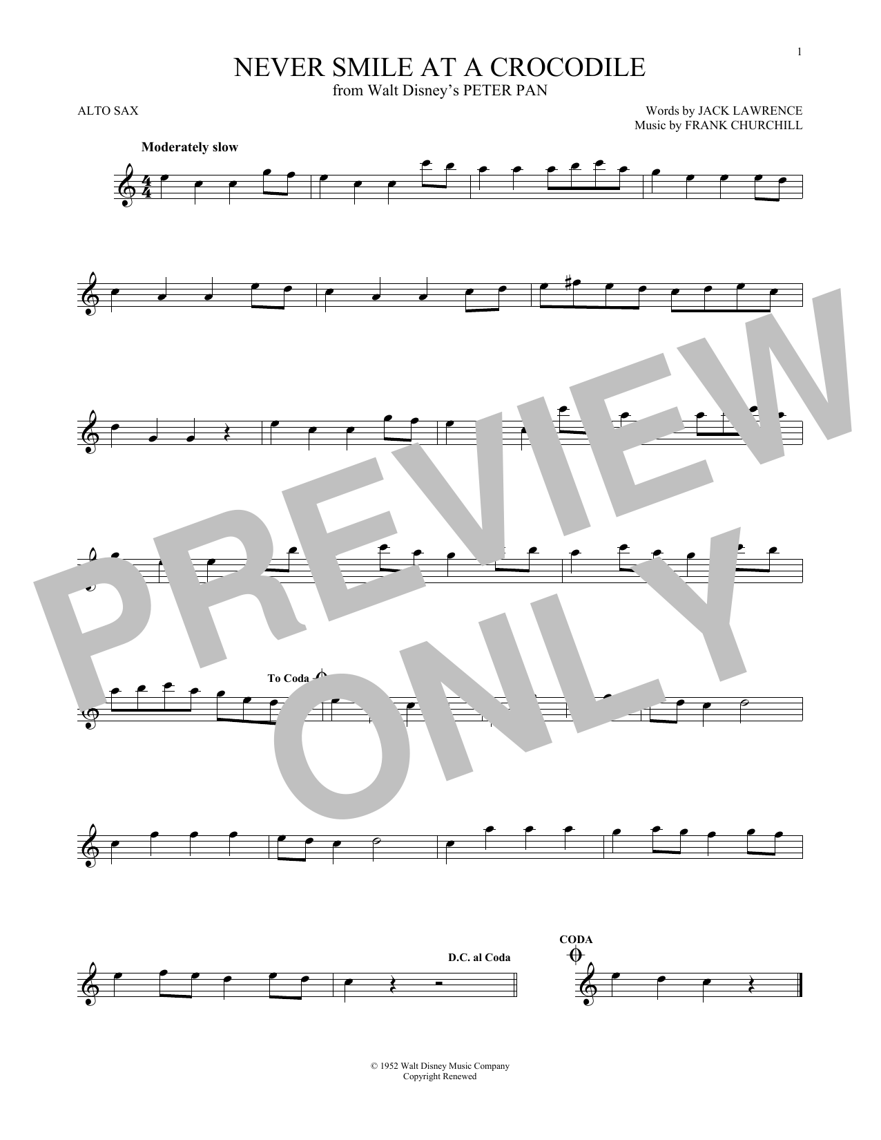 Product gallery: Page 1 of 1 Never Smile At A Crocodile, Frank Churchill