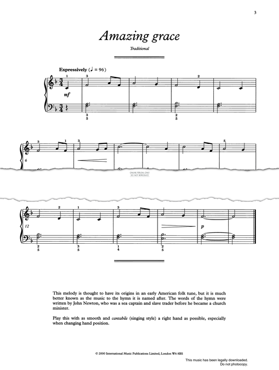 Produktgalerie: Seite 1 von 1 Amazing Grace, Traditional, Klavier