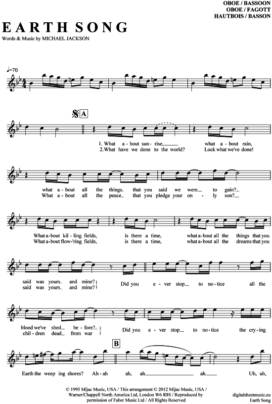 Produktbild zu: Earth Song Michael Jackson
