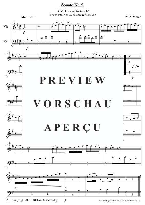 gallery: Sonate Nr 2, , Violine und Kontrabass