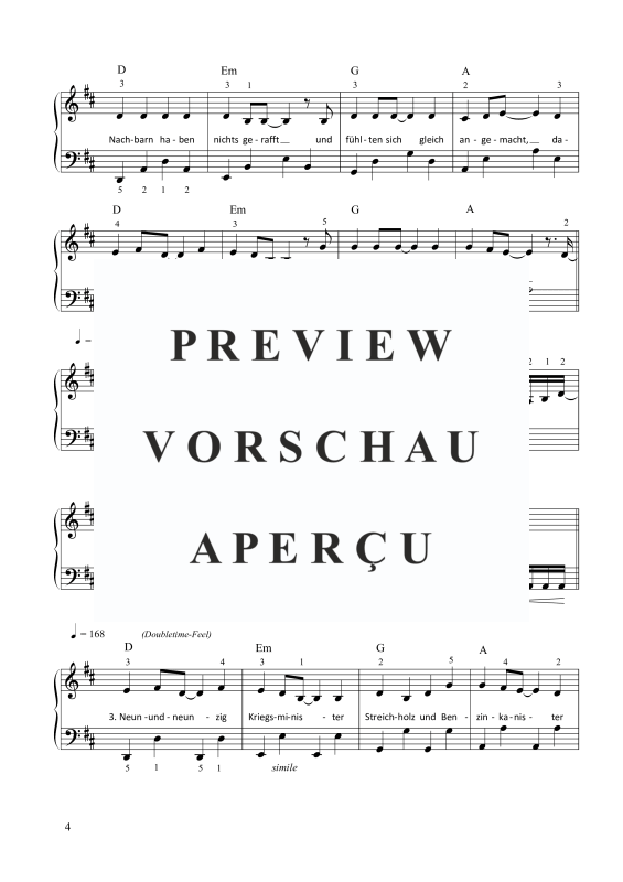 Produktgalerie: Seite 5 von 7 99 Luftballons Nena, , Klavier Solo
