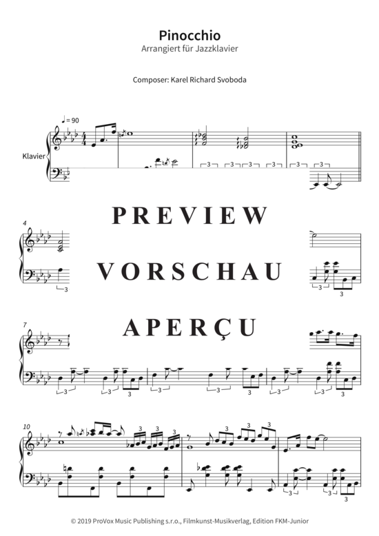 gallery: Pinocchio - Arrangiert für Jazzklavier , , Klavier Solo