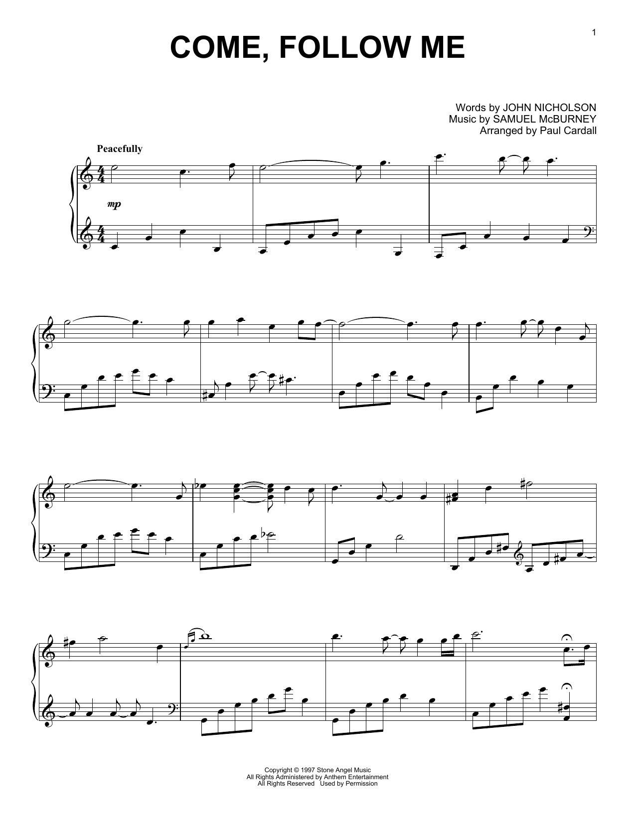 Product picture to: Come, Follow Me (arr. Paul Cardall)