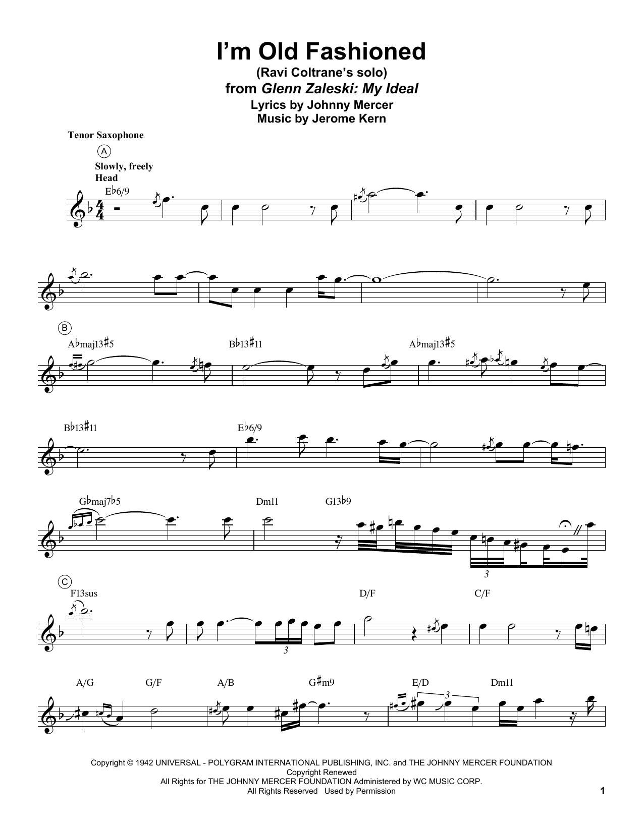 Product gallery: Page 1 of 1 I'm Old Fashioned, Ravi Coltrane