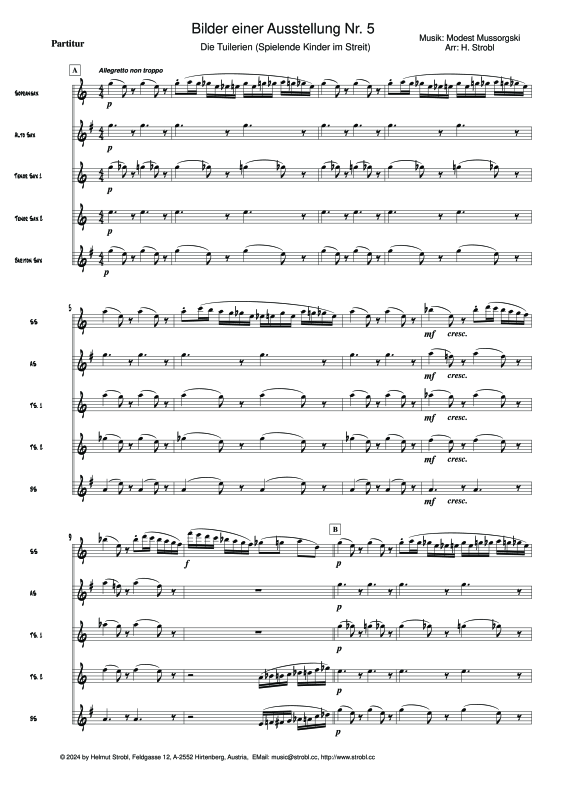 Produktgalerie: Seite 1 von 10 Die Tuilerien, , Saxophon Quintett