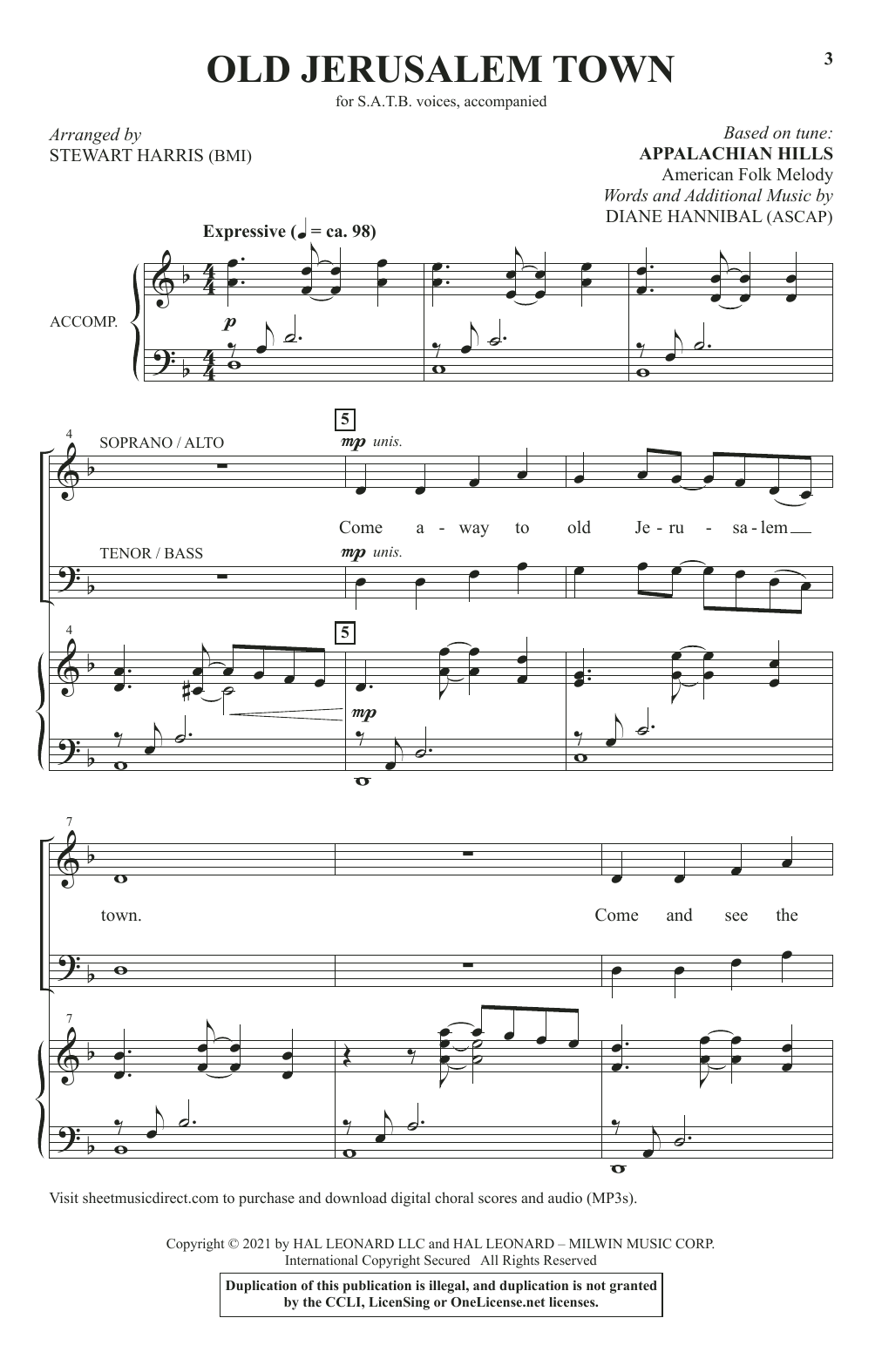 Product picture to: Old Jerusalem Town (arr. Stewart Harris)