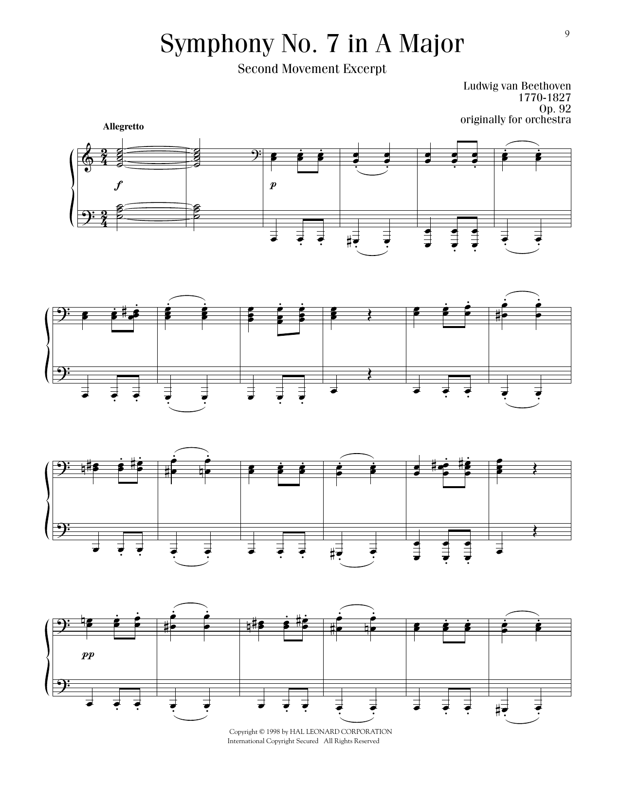 Produktbild zu: Symphony No. 7 In A Major, Second Movement (Allegretto)
