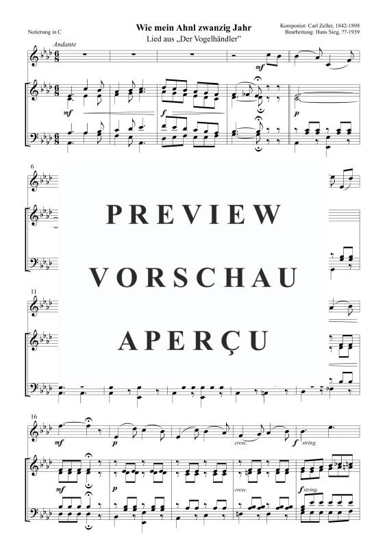 Product gallery: Page 2 of 5 Wie mein Ahnl zwanzig Jahr (Lied aus „Der Vogelhändler”), , Solo and Trombone Choir