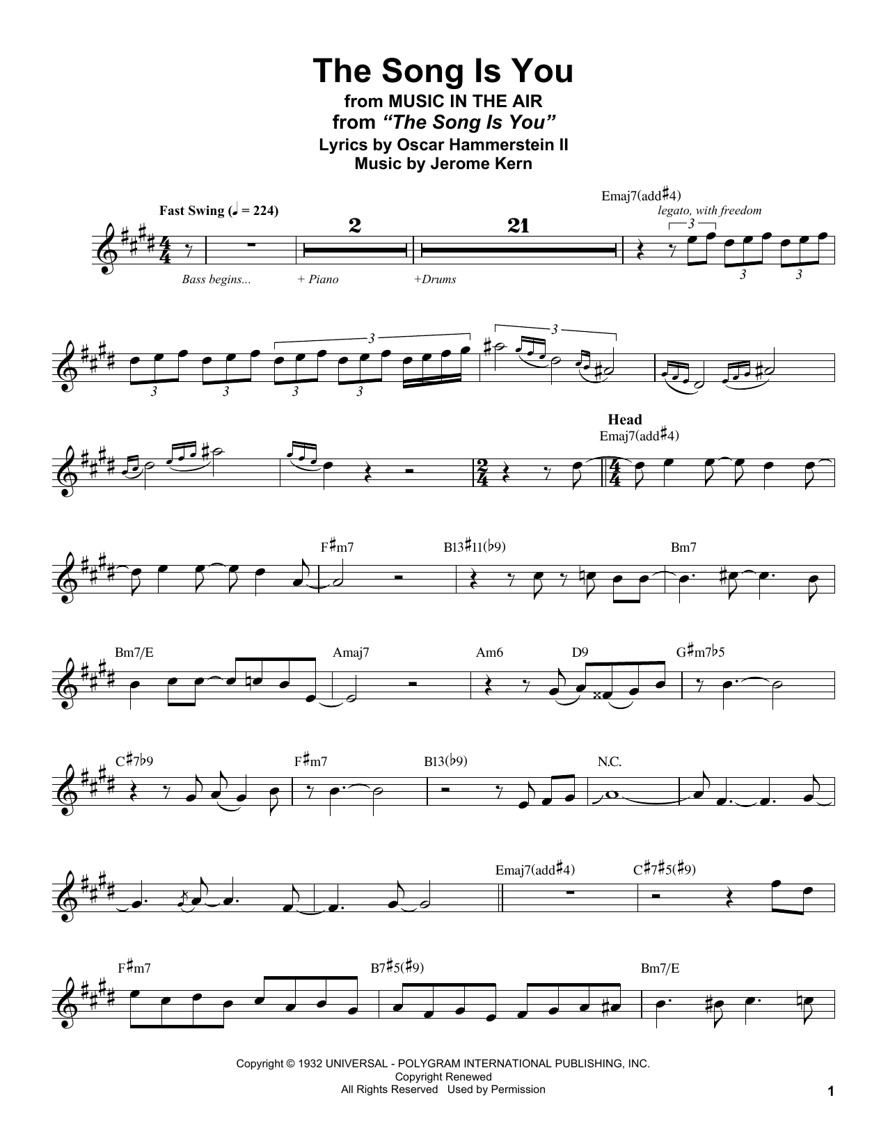 Product gallery: Page 1 of 1 The Song Is You (from Music In The Air), Stan Getz