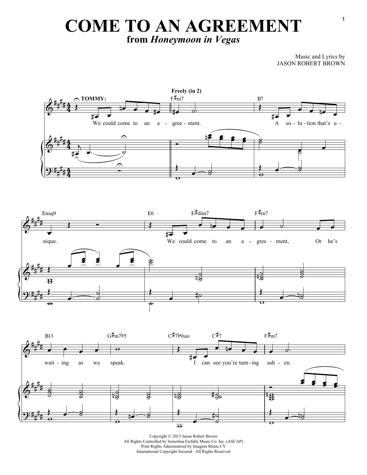 Produktbild zu: Come To An Agreement (from Honeymoon in Vegas)