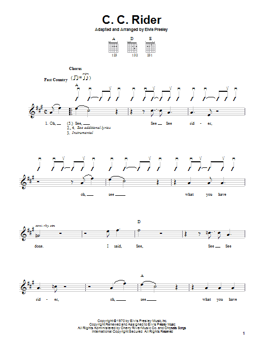 Product gallery: Page 1 of 1 C.C. Rider, Elvis Presley