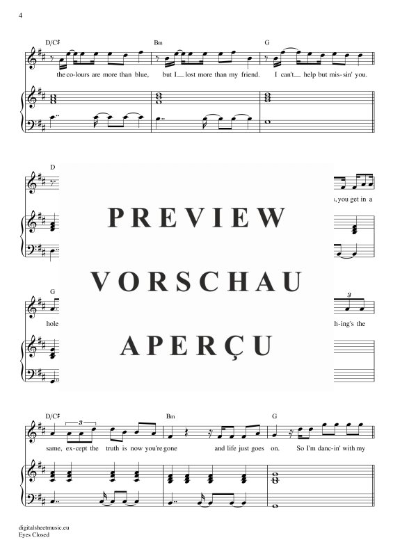 Product gallery: Page 5 of 8 Eyes Closed , Sheeran, Ed, Voice with Piano Accompaniment