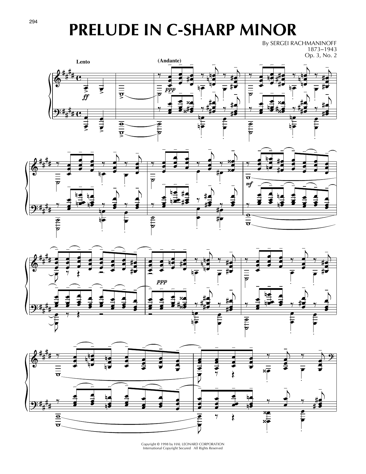Product picture to: Prelude In C-Sharp Minor, Op. 3, No. 2