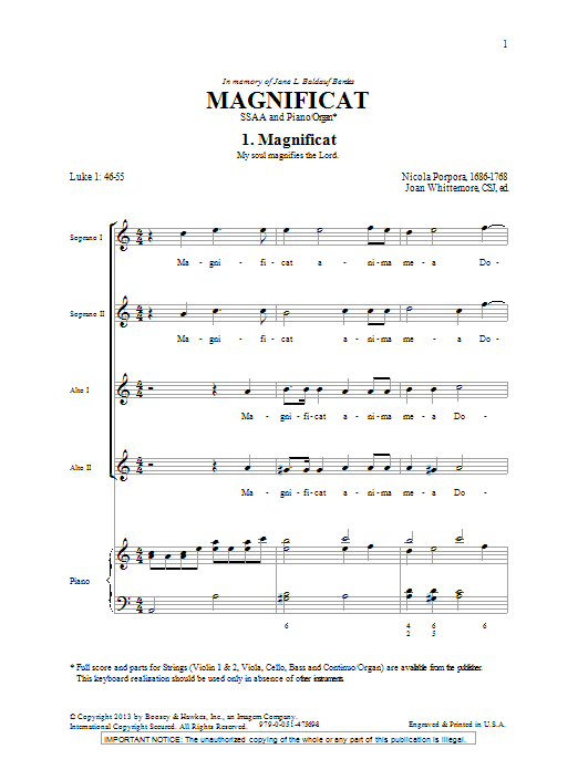 Produktgalerie: Seite 1 von 1 Magnificat In A, Joan Whittemore, Chor