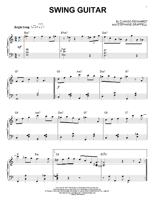 Product gallery: Page 1 of 1 Swing Guitar (arr. Brent Edstrom), Django Reinhardt