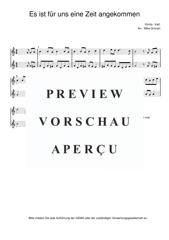 gallery: Deutsche Weihnachtslieder, , 15 Duette für 2 Trompeten oder Instrumente in B