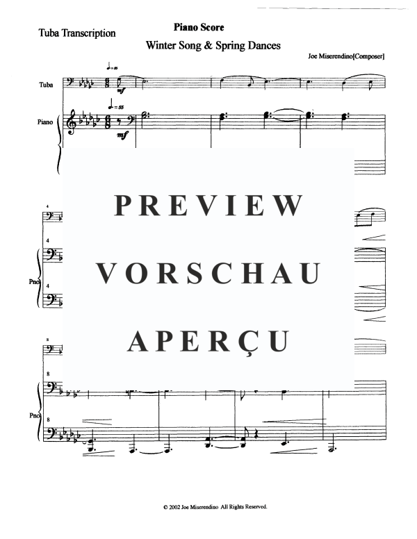 Product gallery: Page 3 of 11 Winter Song and Spring Dances, , Tuba and Piano