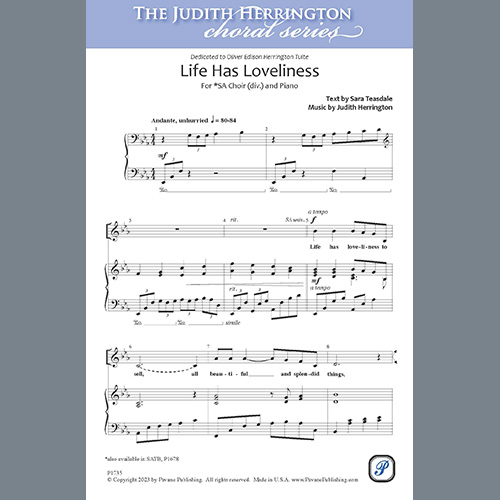 cover: Life Has Loveliness, Judith Herrington
